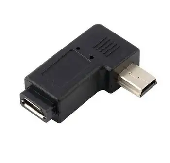 USB Micro 5Pin moterį, Mini 5Pin Vyrų 90 Laipsnių Kampu teisę Adapteris Keitiklis 200PCS