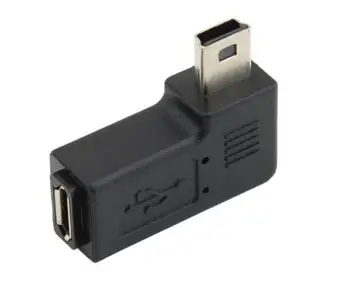 USB Micro 5Pin moterį, Mini 5Pin Vyrų 90 Laipsnių Kampu teisę Adapteris Keitiklis 200PCS