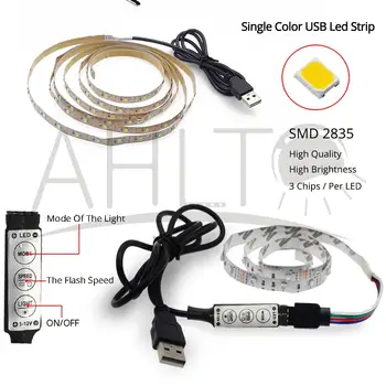 USB SMD2835 RGB DC 12V Led Juostelės NR Vandeniui Lankstaus Neono Laido Kambarį Žibintai ir Dekoro, Vestuvės Televizija Namuose Kalėdų Apšvietimo Sienos Lempos