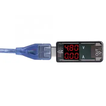 USB Spalvotas LCD Voltmeter Ammeter Srovės Matuoklis Multimetras voltmetras Įkroviklis USB Testeris