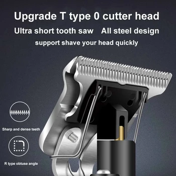 USB Įkrovimo T9 Baldheaded Plaukų Clipper vyrų Clipper Elektriniai plaukų žoliapjovės Belaidžius Skustuvas Žoliapjovės 0mm Plaukų Pjovimo Mašina
