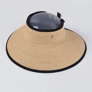USPOP Naujas rafija vasaros skrybėlės, plačios kraštų šiaudines skrybėles be karūnos moterų juostelės paplūdimys skrybėlės