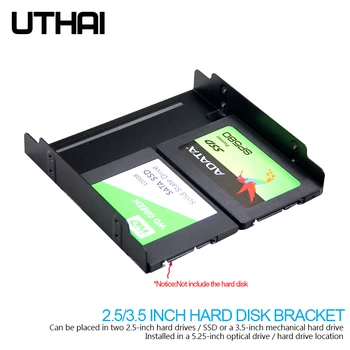 UTHAI G17 2.5/3.5 colių HDD SSD į 5.25 colio Floppy-Drive SSD Kietąjį Diską Laikiklis Metalo Kietojo Disko Adapteris Keitiklis Caddy