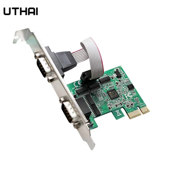 UTHAI Pcie Dvi Nuosekliųjų Prievadų RS232 Sąsaja Pramonės Valdymo Kompiuteris Plėtros Kortelę ar Kompiuterio Adapteris PCI-E Serijos Kortelės