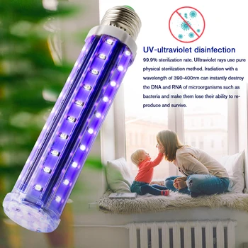 UV Baktericidinė Lempa E27 Ozono ir uv-C LED Kukurūzų Lempa Ultravioletinė Lemputė Dezinfekavimo Sterilizer Baktericidinį už Erkės Švarus
