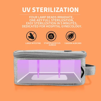 UV dezinfekavimo priemonės Krepšyje Nešiojamas USB Įkrovimo Krepšiai uv-C Švaresnis Dezinfekavimo Lempos, Kompaktinės Žudo 99.9% Bakterijų, Virusų, Bakterijų