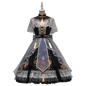 UWOWO Lolita Originalaus Dizaino Suknelė Rūkas Sodo Chinoiserie Cosplay Kostiumų Komplektai
