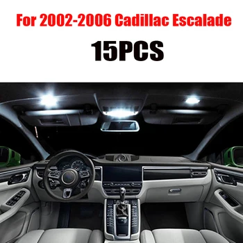 Už 2002-Cadillac Escalade Balta automobilių reikmenys Canbus Klaidų, LED Interjero Šviesos Skaitymo Šviesos Rinkinys Žemėlapis Dome Licencijos