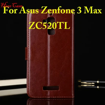 Už Asus ZenFone 3 Max ZC520TL Atveju 5.2 colių Apversti Piniginės Odos Padengti ZenFone 3 Max Su Stovo Funkcija Kortelės Turėtojas Fundas