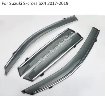 Už Suzuki S-Cross SX4 2017 2018 2019 2020 Automobilių Kėbulo Cover Stick Lempos Plastikinių Langų Stiklo Vėjo Skydelis Lietaus/Saulės Guard Ventiliacijos 4pcs