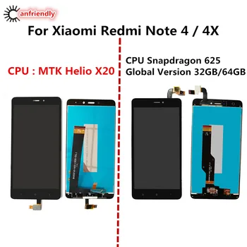Už Xiaomi Redmi Pastaba 4 LCD+Touch Ekranas Pakeitimo skaitmeninis keitiklis Asamblėjos Xiaomi Redmi Note4 Pastaba 4X Telefoną pakeisti lcd