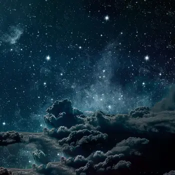 Užuolaidų Naktį Danguje su Žvaigždėmis ir Debesys Kosmoso Dulkių Twilight Paukščių tako Dramatiška Scena, Iliustracijos Mėlyna Pilka