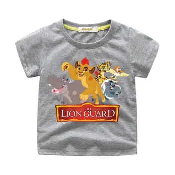 Vaikai Animacinis Liūtas Karalius Guard Simba Spausdinti marškinėliai Drabužių Bamblys Vaikų Vasaros trumpomis Rankovėmis Tshirts Berniukas Mergaičių Viršūnės