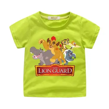 Vaikai Animacinis Liūtas Karalius Guard Simba Spausdinti marškinėliai Drabužių Bamblys Vaikų Vasaros trumpomis Rankovėmis Tshirts Berniukas Mergaičių Viršūnės