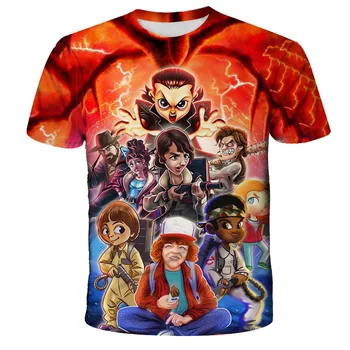 Vaikai Drabužių Svetimas Dalykų Sezonas 3 T Shirt Mergina Grafinis marškinėliai Tee Marškinėliai Juokinga 3D Vaikų Drabužių Rudens Viršūnes Kostiumas