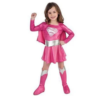 Vaikai pink super vyras kostiumu mergina dress helovinas cosplay šalies super herojus kostiumas su žaliuoju batai, diržas N948