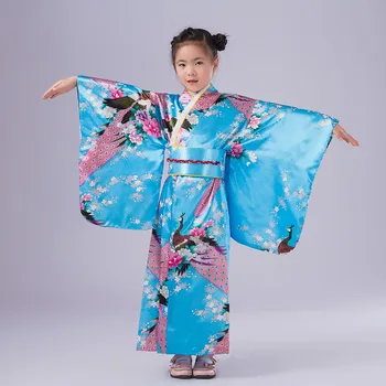 Vaikai Povas Yukata Drabužius Mergina Japonų Kimono Suknelę, Vaikai Yukata Haori Kostiumas Tradicinių Japones Kimono Kostiumas Vaikas