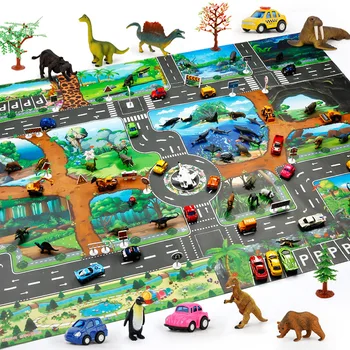Vaikams Kūdikių Žaisti Žaidimą Dinozaurų Parkas Žemėlapis Šliaužti Kilimėlis Vaikams Automobilių Gyvūnų Miesto Eismo Ženklas Žaislai