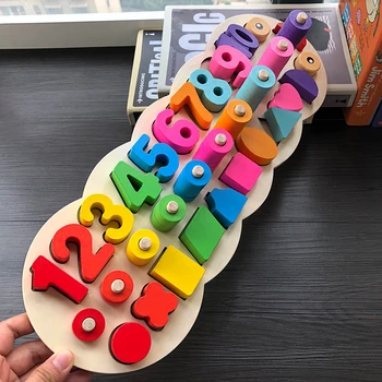 Vaikams, Mediniai Žaislai, Medžiagos Išmokti Skaičiuoti Numerių Atitikimo Skaitmeninės Formos Rungtynių Pradžioje Švietimo Mokymo Matematikos rūšiavimo už Chil
