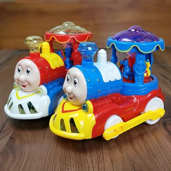 Vaikams, Žaislai, Elektriniai Žaislai Traukinio Emuliacija pramogų parkas besisukančių arklių Flash 3D Šviesos Vaikų Sporto Berniukų Žaislai Elektrinis Automobilis