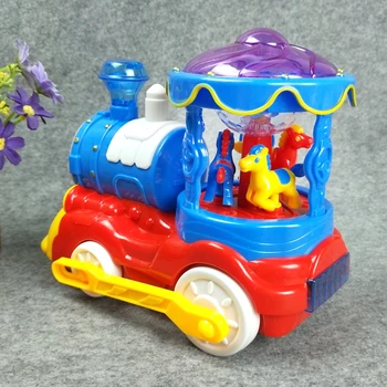 Vaikams, Žaislai, Elektriniai Žaislai Traukinio Emuliacija pramogų parkas besisukančių arklių Flash 3D Šviesos Vaikų Sporto Berniukų Žaislai Elektrinis Automobilis