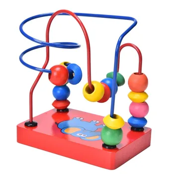Vaikas Mokymosi Žaidimas Blokai Vaikai Montessori Medinis Dramblys Viela Aplink Labirintą Karoliukai Matematikos Žaislai, Kūdikių Žaislas