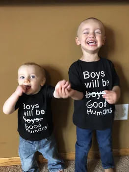 Vaikiški marškinėliai Berniukams Bus Gera Žmonėms Laiškas Spausdinti Berniukai Feminizmo Marškinėliai Aktyvistas Feminizmas Ponai Kūdikių Bamblys T-Shirt 44T5