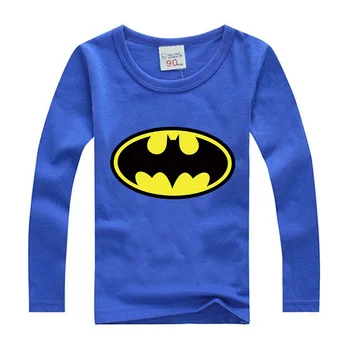 Vaikiški marškinėliai Vaikams ilgomis Rankovėmis superhero Betmenas Ilgai, T Marškiniai animacinių filmų Spausdinti Drabužius ilgomis Rankovėmis Tees
