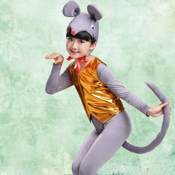 Vaiko pelės cosplay Kostiumų Vaikų berniukų mergina Onesies šiek tiek pele Cosplay Fancy Dress Helovinas Gyvūnų Kalėdų Kostiumas Jumpsuit
