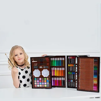 Vaikų Akvarelė Rašikliu, Pieštuku Guašas Nustatyti Meno Tapybos Teptuku Dovanų Dėžutėje Pastelės Spalvų Pieštukų Rinkinį
