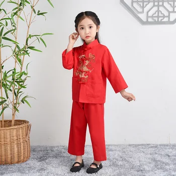 Vaikų Dienos Tangsuit Stiliaus Kinijos Drakonas Azijos Drabužius Kūdikiui, Mergaitei, Berniukui Atsitiktinis 2020 Naujų Drabužių Festivalis Outfist Vaikai Kostiumas