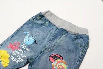 Vaikų drabužiai 2020 naujausias pavasario ir rudens moterų vaikų džinsai, kelnės mergaitėms elastinga remonto liesas kelnės