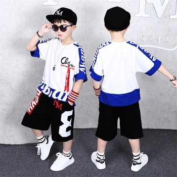 Vaikų Džiazo, Šiuolaikinio Šokio Kostiumai Prarasti Kietas Hip-Hop Pramoginių Šokių Drabužių Etape Berniukai Veiklos Streetwear Komplektai