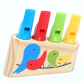 Vaikų Muzikos Instrumentai, Žaislai Vaikams Montessori Spalvinga Panpipe Paukščių Mediniai Eduactional Whistlings Kūdikių Berniukų, Mergaičių Žaidimai