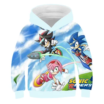 Vaikų mėgstamą Sonic mados 3D spausdinimo Harajuku stilius, vaikų drabužiai viršūnes rudenį karšto pardavimo hoodies vaikų clothin