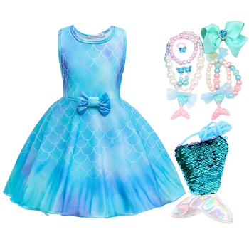 Vaikų poilsio Vasaros suknelė Ariel Suknelė Vaikas, mergaitė, princesės suknelė Mergina drabužiai, Kostiumai mergaitėms Suknelė mergaitėms 8 metų
