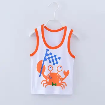 Vaikų vasaros drabužių 1-7T unisex grynos medvilnės liemenė berniukams Tankai girls cartoon Camisoles kūdikių drabužiai mažai vaikų spausdinti marškinėliai