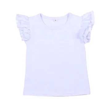 Vaikų vasaros drabužių vaikams marškinėlius plazdėjimas pynimas viršūnes paauglių monograma ruošiniai medvilnės marškinėliai mergaitėms