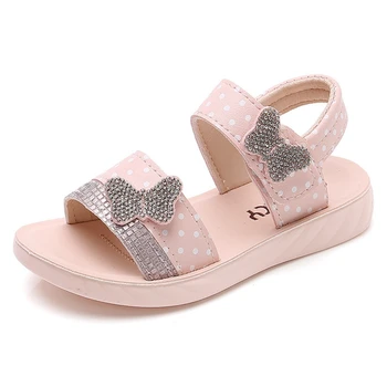 Vaikų vasaros sandalai didelių mergaičių batai nauji princesė, vaikams, avalynė mergaitėms gražus kalnų krištolas drugelis paplūdimio bateliai