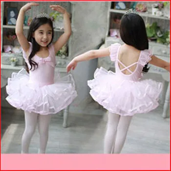 Vaikų šokių tiulio suknelė mergina baleto suspender suknelė fitneso drabužių veiklos dėvėti leotard kostiumas nemokamas pristatymas