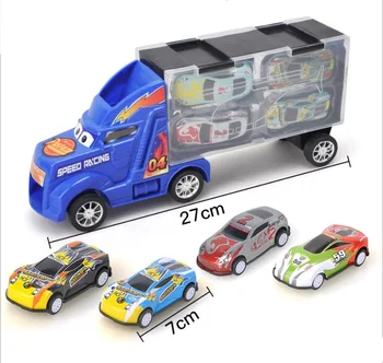 Vaikų žaislo traktoriaus bako automobilio bako langelis su guminėmis metalo automobilio modelį nustatyti berniukas dovanų rinkinys
