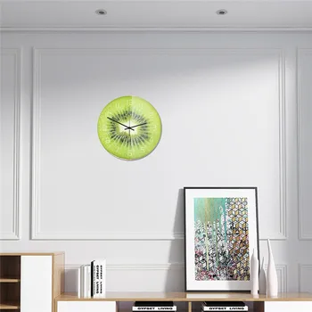 Vaisių Sieniniai Laikrodžiai Namų Dekoro, Virtuvės Citrinų Kiwi Vasaros Spalvos Modernus Dizainas Kabinti Žiūrėti Laikrodis Kambarį Namo Apdaila