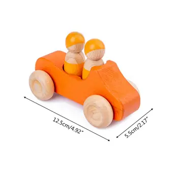 Vaivorykštė Kaupimas Blokai Medines Automobilių Blokų, Mediniai Žaislai, Kūdikių Blokai Automobilių Rianbow Lėlės Švietimo Montessori Žaislai