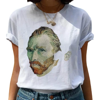 Van Gogh marškinėlius moterims spausdinti ulzzang grunge marškinėliai harajuku kawaii derliaus