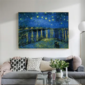 Van Gogh Žvaigždėtą Naktį Drobė Paveikslų Reprodukcija Ant Sienos Impresionistų Žvaigždėtą Naktį Drobė Nuotraukas Kambarį Cuadros