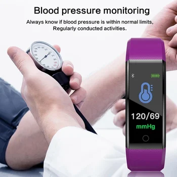 Vandeniui Ekrano Smart Kraujo Spaudimą, Širdies Ritmą Pedometer Širdies Ritmo Monitorius Wireless Sporto Žiūrėti Lauko Fitneso Įranga