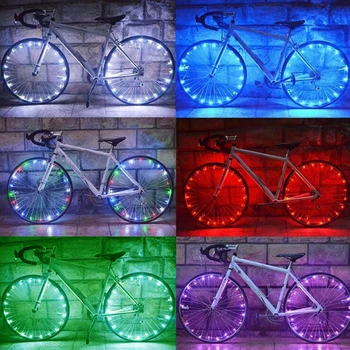 Vandeniui LED dviračio rato šviesos Saugos Perspėjimo lemputė 6 spalvų String žibintai Stipinai lempos Dekoratyvinės šviesos Dviračių Priedų