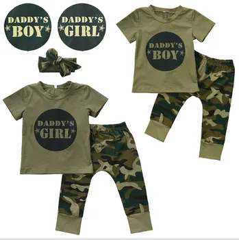 Vasaros 2019 Naujagimiui Berniukų, Mergaičių Drabužių Rinkiniai Medvilnės Raidė T-marškinėliai + Kelnės Mažylis Mielas Komplektus Nustatyti Kūdikių Berniukų Drabužiai