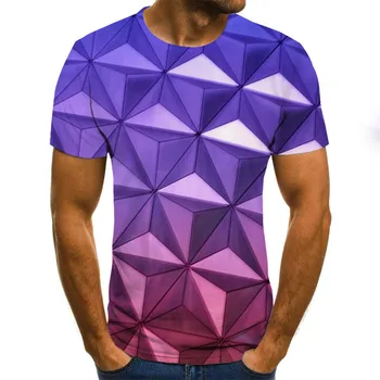 Vasaros 3D spausdinimo vyriški marškinėliai atsitiktinis trumparankoviai O-kaklo vyriški T-shirt spalvinga mados spausdinimo 3D T-shirt viršų