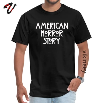Vasaros Amerikos Siaubo istorija logotipą, trumpomis Rankovėmis Vasarą, Rudenį Marškinėliai Dizaineris Apvalios Kaklo Grynos Medvilnės Marškinėlius Žmogus T Shirts